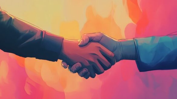 An abstract illustration depicting the transactional nature of modern social exchanges.